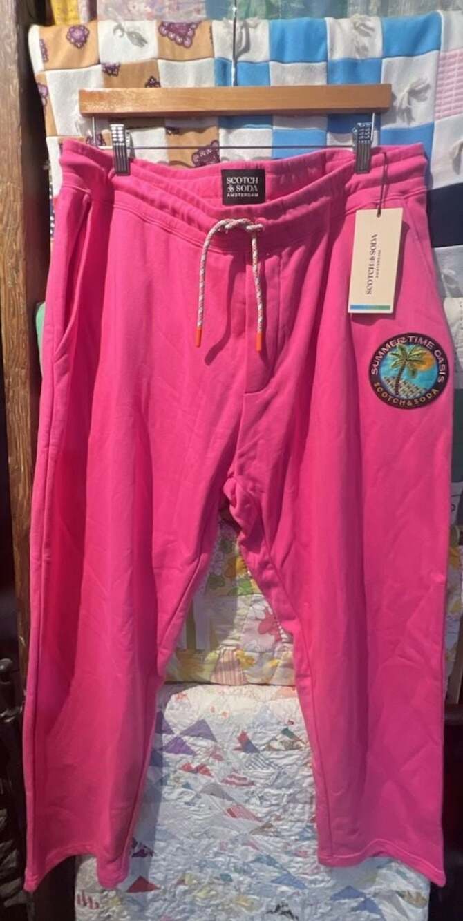 NWT Scotch & Soda Summertime Oasis Pink Sweatpants XXL